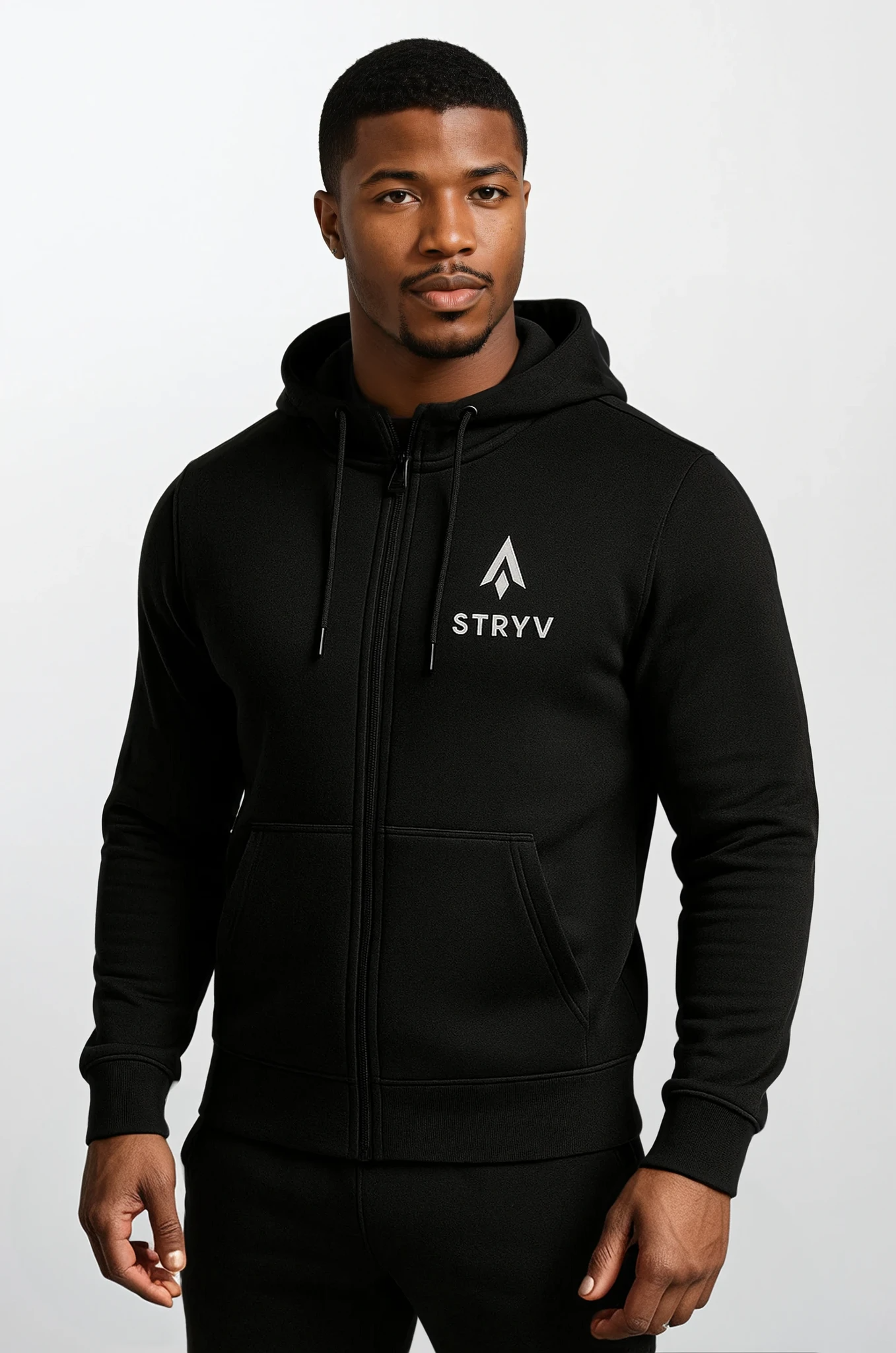 STRYVE Performance Zip Hoodie Heren DEEP-BLACK
